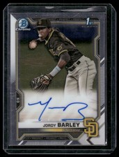 2021 Bowman Chrome #CPA-JBA Jordy Barley Prospect Autographs