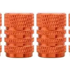 Orange Round Style Aluminum Tire Valve Stem Caps for Auto Car Motorcycles