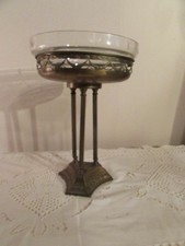 antiker französischer Tafelaufsatz Messing mit Glaseinsatz