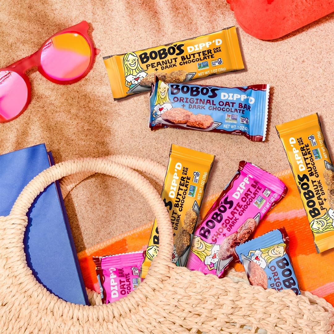 Bobo's Chocolate Dipped Snack Bar Vegan Gluten Free Dairy Free 30 Count