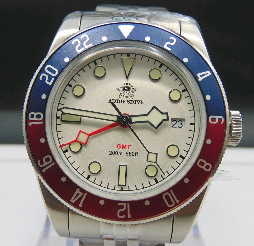 ADDIESDIVE GMT PEPSI BEZEL 200M SWISS QUARTZ RONDA 515- 24H