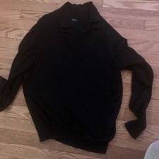 Men's Black Long Sleeve Polo Shirt