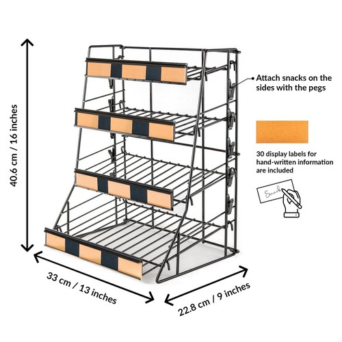 4 Tier Candy Display Rack,Metal Snack Rack Display Stand,Countertop Organiser S - Afbeelding 3 van 3