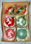 🌟 VINTAGE LRG GERMANY MICA GLITTER 3" GLASS CHRISTMAS ORNAMENTS HAND DECORATED — photo 5