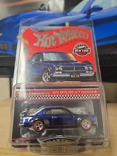 Hot Wheels 1972 Skyline H/T 2000GT-R W Case, Button & Patch Red Line Club