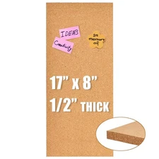 17x8 Corkboard Tiles Bulletin Board, 1/2" Thick Self-Adhesive Cork Boards for...