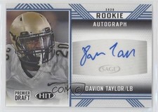 2020 Sage Hit Rookie Auto Blue Davion Taylor #A55 Auto 0w8