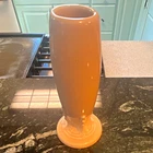 Fiesta Apricot Ceramic Bud Vase Pedestal Base Glossy Solid Impressed HLCCA