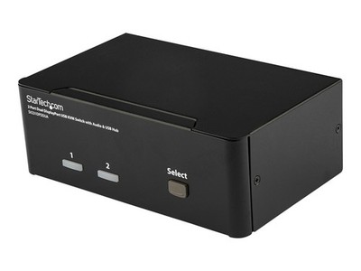 StarTech.com 2 Port Dual DisplayPort USB KVM Switch mit Audio Desktop Umschalter