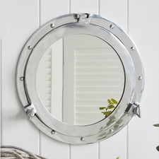 Aluminum Porthole Mirror and Window Vintage Maritime Coastal Decor Nautic...