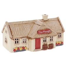 Village Pottery The Plough Croft Pub with Thatched Roof Tealight Holder JD360141