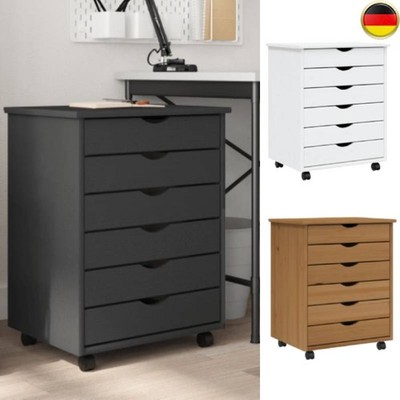 Rollschrank Schreibtisch MOSS Rollcontainer Büroschrank Massivholz Kiefer