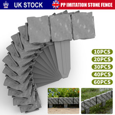 10-60PCS Cobbled Stone Effect Garden Lawn Edging Plant Border Simply Hammer In