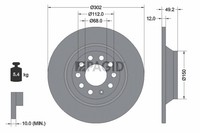 2X Pagid Bremsscheibe Voll Ø302Mm FüR Audi A6 Avant 4F5 C6 4F2