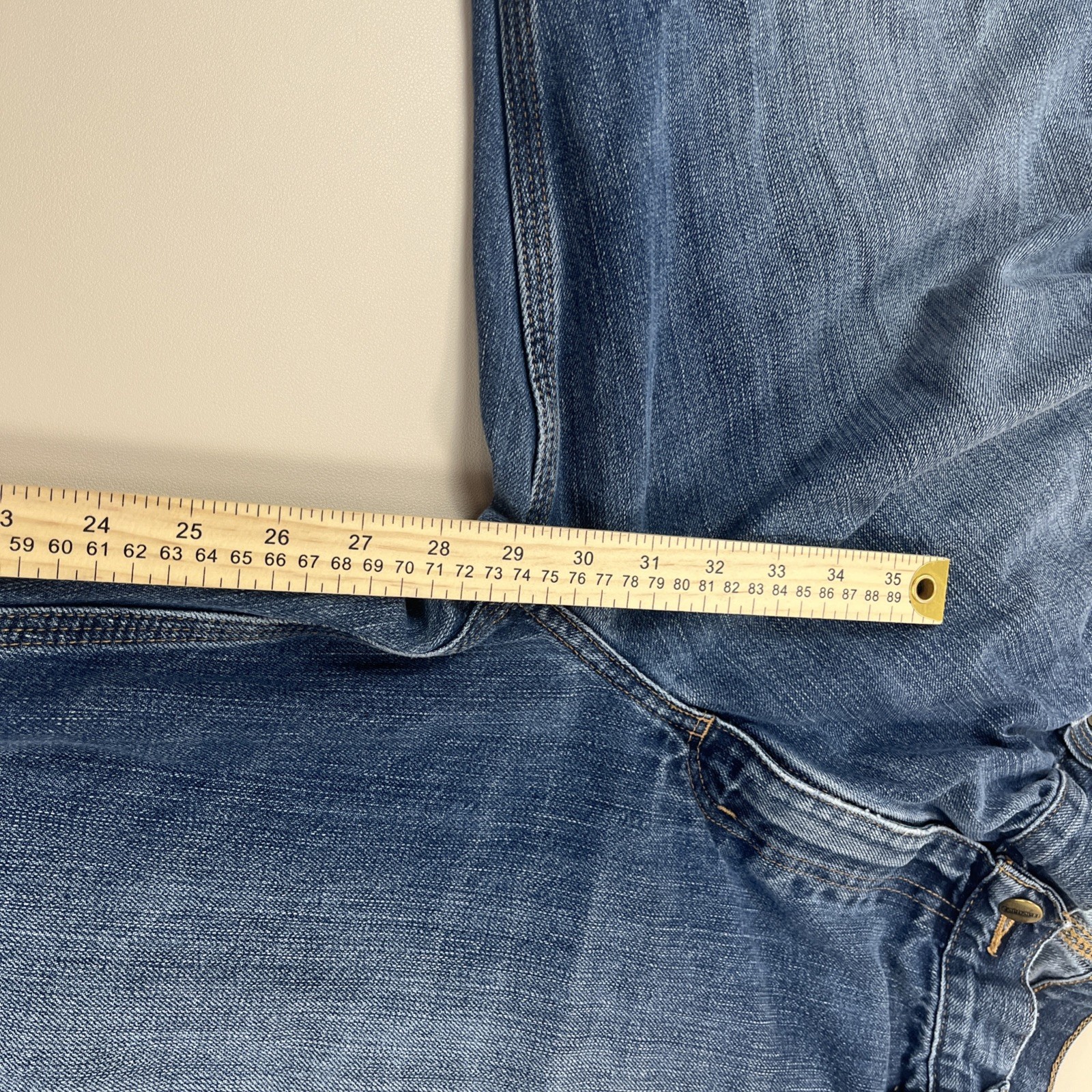 Carhartt Relaxed Fit Jeans Mens 38x32 Blue Workwear Lightly Distressed thumbnail 8