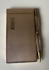 Vintage Pocket Notepad with Pencil Holder Gold Tone “Blue Anchor Hammersmith”