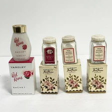 Vintage Yardley Red Roses Sachet Powder Lot No. 1144 Dusting Perfume Vanity