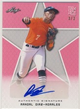 RANDAL DIAZ 2020 Leaf Perfect Game PG National Showcase Pink AUTO /3 NATIONALS