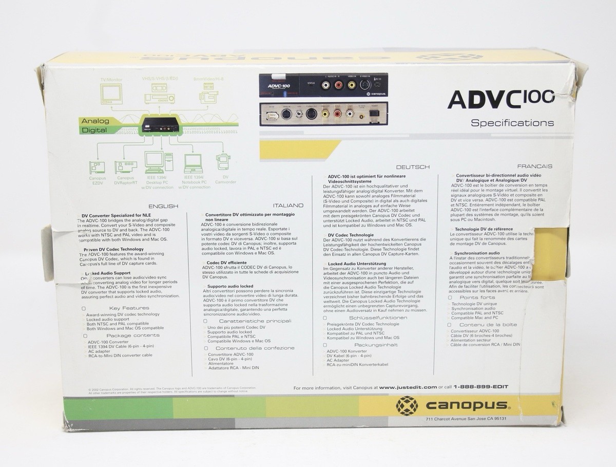 Canopus ADVC-100 Analog to Digital Video Converter for sale online
