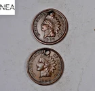 1889+1897 Indian Head Penny Cent Set/Lot ~ AU/Uncirculated (hole)~2 Coins~ ZIL90