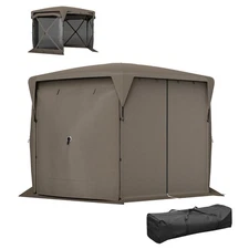 11 X 11ft Up Gazebo Screen Tent With Removable Roof Cover, Roll-up Wind Panels
