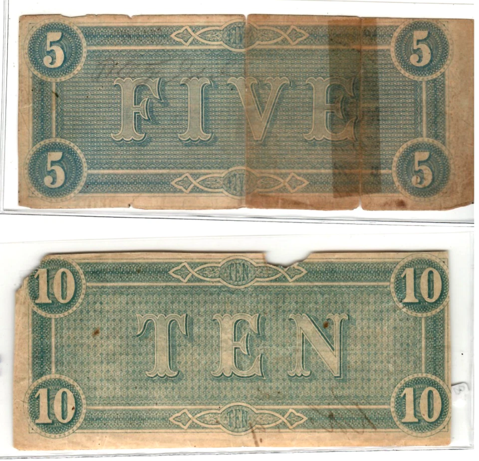 2 FOR 1 "CONFEDERATE" (BLUEBACK) "1800'S" 2 FOR 1 (BLUEBACK) "CONFEDERATE"1800 - Image 2 of 2