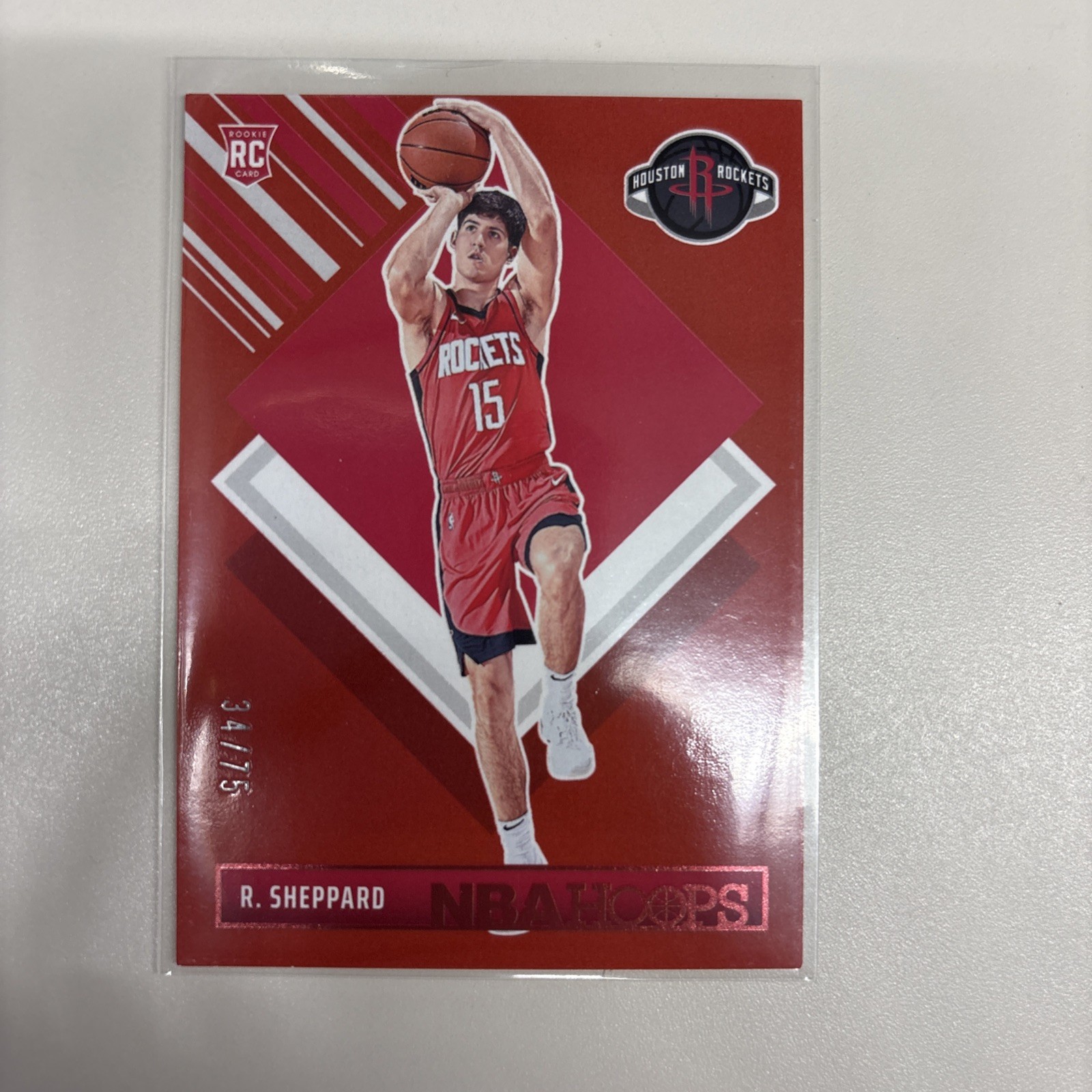 2024-25 Panini Hoops Reed Sheppard #291 RC Rookie Tribute Red 34/75