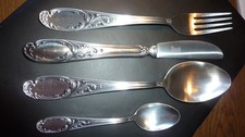 BESTECK-KASTEN 12 Personen Gustav EBEL "Rokoko" 120er Silber, 49 Teile, Vintage