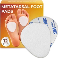 Homergy Metatarsal Pads for Women and Men - 12 Piece, 1/4'' Thick, Ball of Foot
