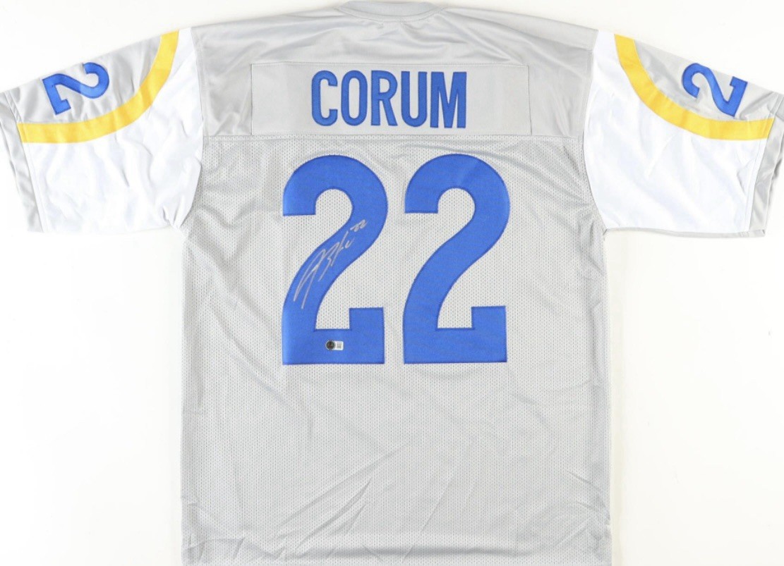 Blake Corum Autographed Signed Los Angeles Rams Custom On Field Style Jersey Beckett 