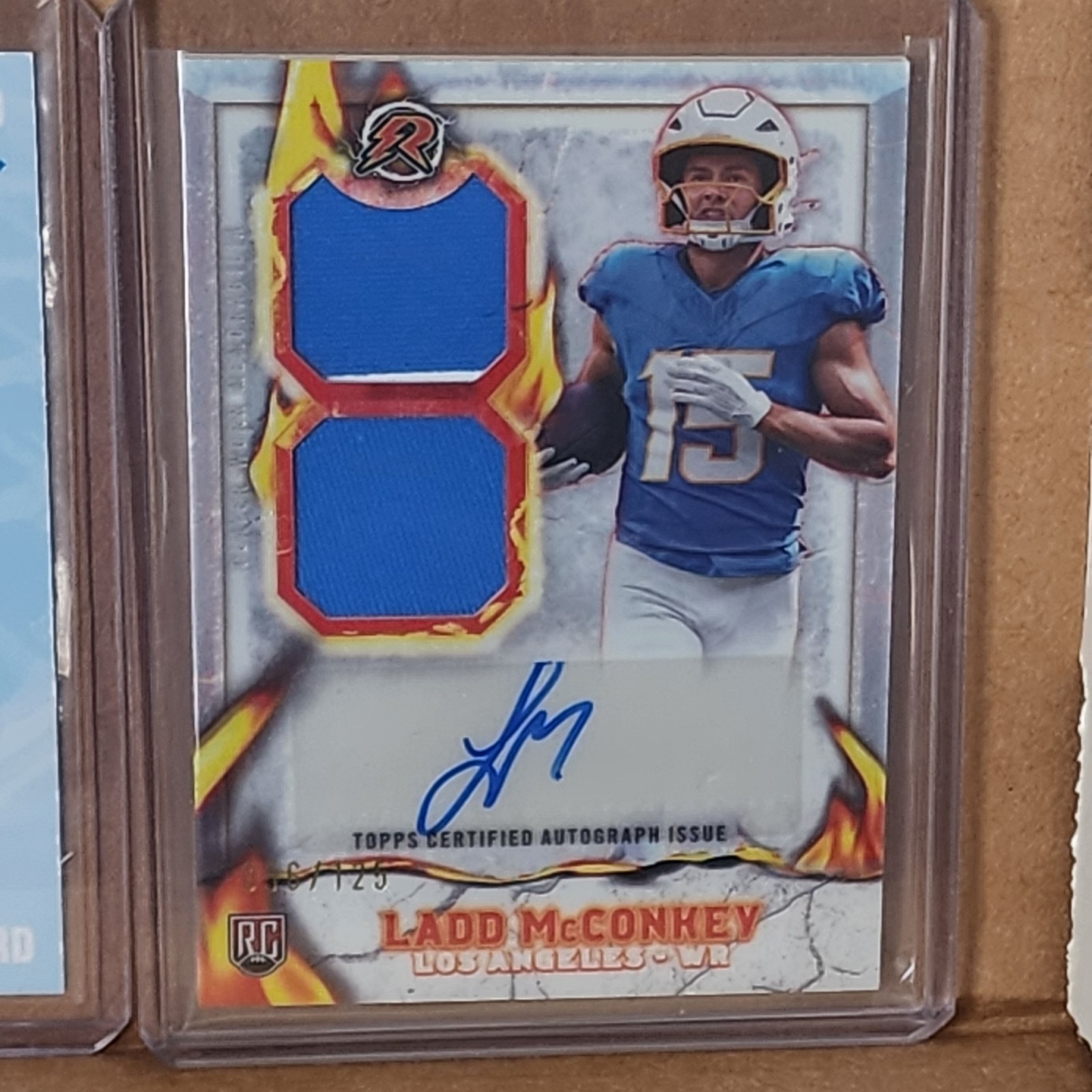 Ladd McConkey 2024 Resurgence White Ignite Patch Auto #56/125 LA Chargers