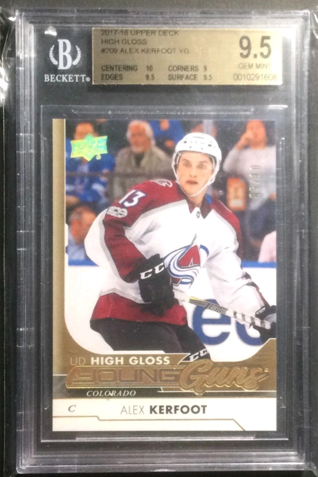 2017-18 Upper Deck - Young Guns High Gloss #209 Alex Kerfoot /10 BGS 9.5 (RC)