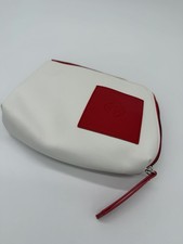 Shiseido Ginza Tokyo Cosmetic Makeup Pouch White Red Zip Bag