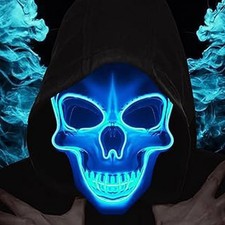 LED Halloween Maske Vendetta Leuchtende Schädel Maske für Party Fasching