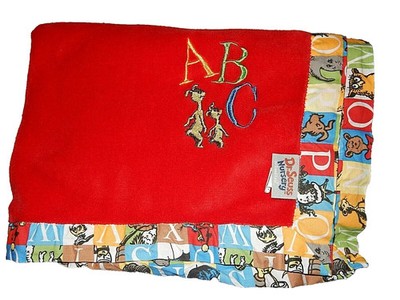 4D 30x40 Trend Lab Dr SEUSS ABC Alphabet Plush Baby Crib Blanket Cotton Binding