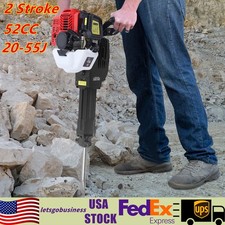 52cc Demolition Jack Hammer Concrete Breaker Drill w/ 2 Chisel Gas-Powered US
