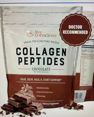 Chocolate Live Conscious Collagen Peptides Hair, Skin, Nail & Joint 16 Oz