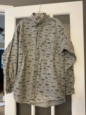 Vintage Woolrich Fishing Shirt Button down Mens Size L Made In USA