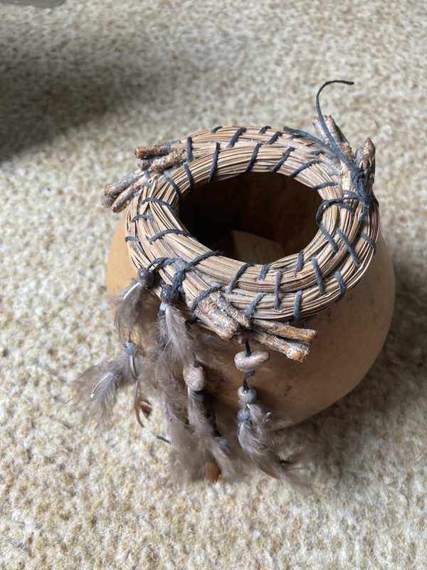 decorative Native American style gourd bowl