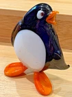 Small 2" Art Glass Penguin Figurine Stamped Murano Cute Trinket Miniature