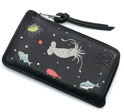 Loewe x Suna Fujita Coin Card Holder Nappa Calfskin Leather Ocean  Japan No Box