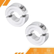2 Set Double Split Shaft Collar 1/2" Bore Aluminum Clamping Collar 1-1/8" OD