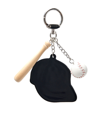 MLB Korea Baseball Cap Charm Keyring LA Keychain Bag Accessory