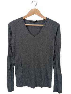 HALLHUBER V-Ausschnitt-Pullover Damen Pullover Gr. DE 36 hellgrau Casual-Look