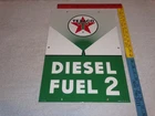 VINTAGE TEXACO DIESEL FUEL 2 GREEN SPRAYER 18" PORCELAIN METAL GASOLINE OIL SIGN
