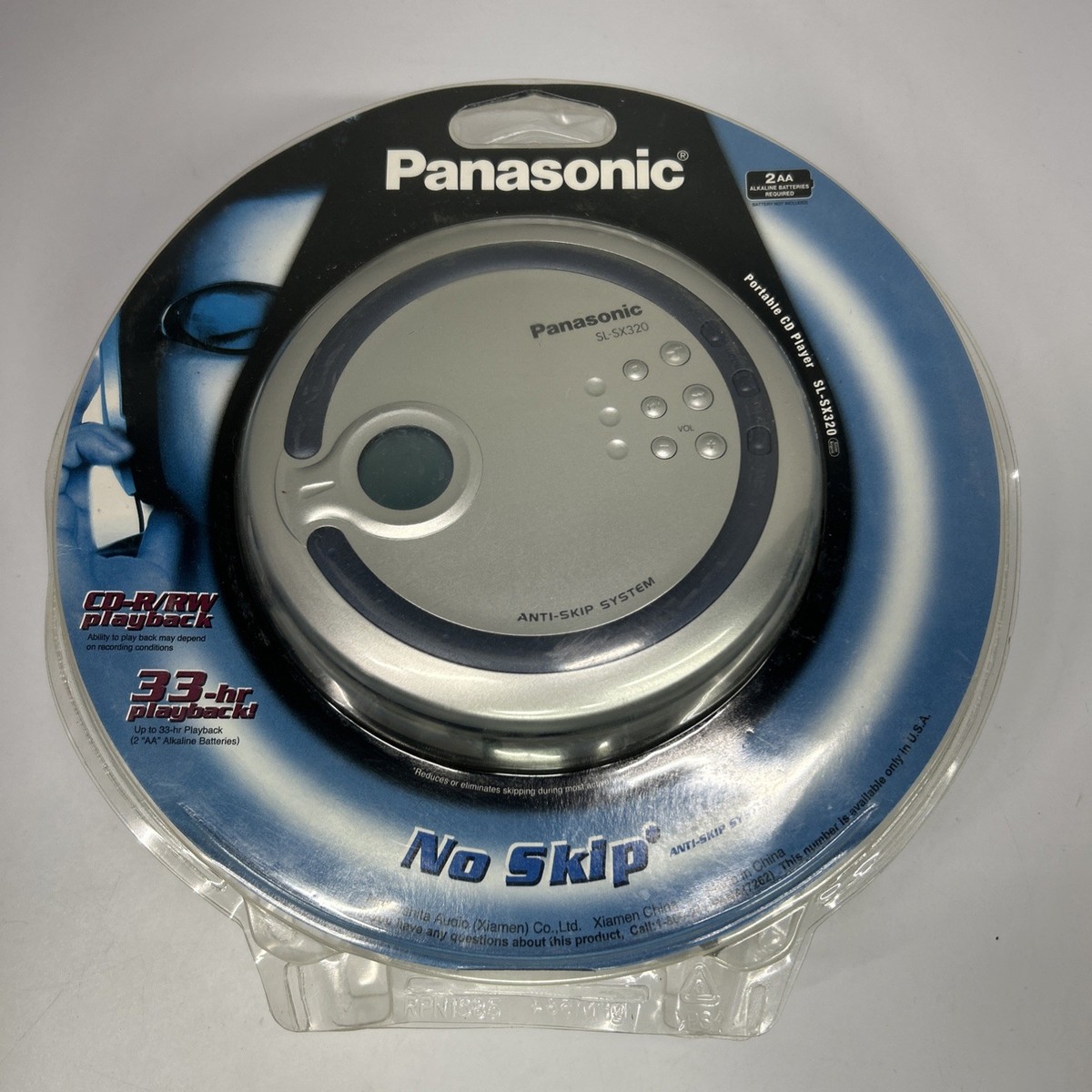 Panasonic No Skip Portable CD/MP3 Player, SL-SX320 Silver, NEW In