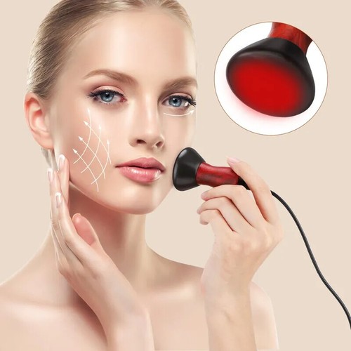 Electric Heating Bian Stone Massager Hot Compress Tool Back Face Massage Tool US - Picture 5 of 10