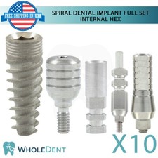 10x Dental Spiral Int Hex 2.42mm Titanium Sterile Anodized Full Set