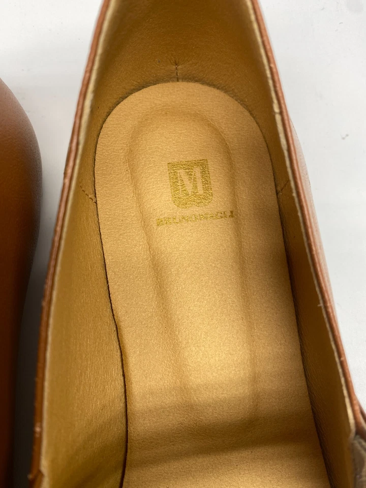 Bruno Magli Elissa Cuero Mary Janes Marrón Puntera Cuadrada Ballet Plano Talla 8.5 Foto 3 de 4