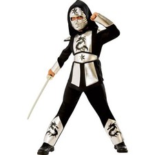 Kids Silver Dragon Ninja Halloween Costume